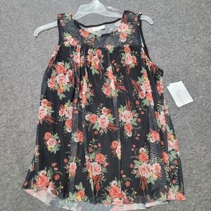 NEW Top With Sheer Overlay~Bobbie Brooks~Very Pretty~Floral~Flowey~Small